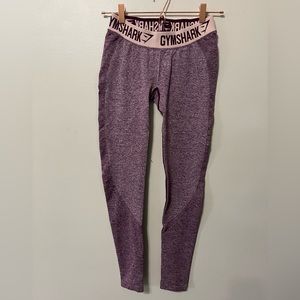 Gymshark Flex Leggings only - Dark Ruby Marl/Blush Nude Size M